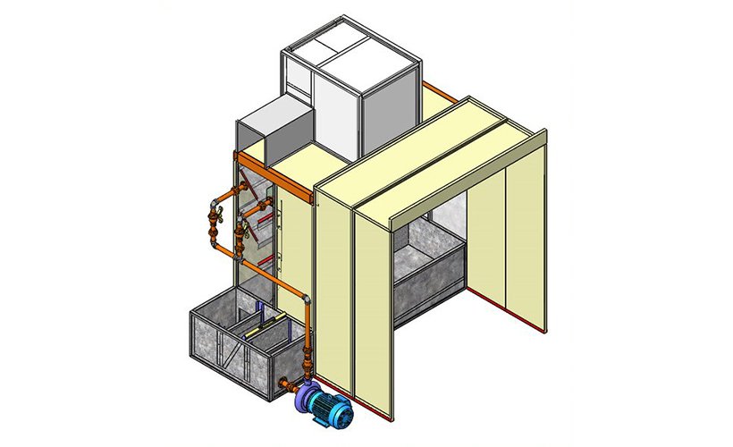 Cabine de Pintura com cortina D’água